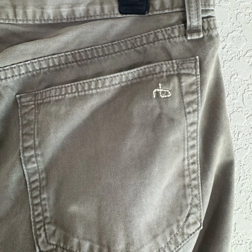 Rag & Bone Standard Issue Fit 2 Slim Leg Jeans Distressed Pants Khaki Gray - Picture 4 of 11